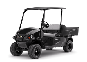 Hauler PRO - X Push the limits of the day with the lifted suspension of the Hauler® PRO - X, exclusively offered in ELiTE® lithium battery technology. - Chief Cart Inc.