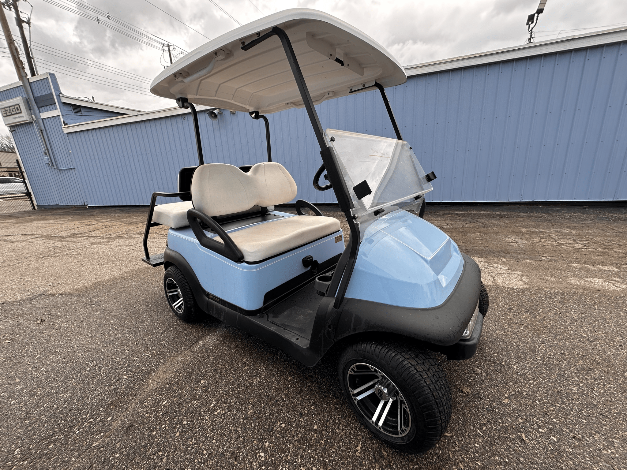 Custom Light Blue EZGO 4 Seater with Mag Rims - Chief Cart Inc.