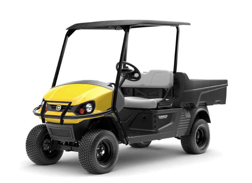 Hauler PRO - X Push the limits of the day with the lifted suspension of the Hauler® PRO - X, exclusively offered in ELiTE® lithium battery technology. - Chief Cart Inc.