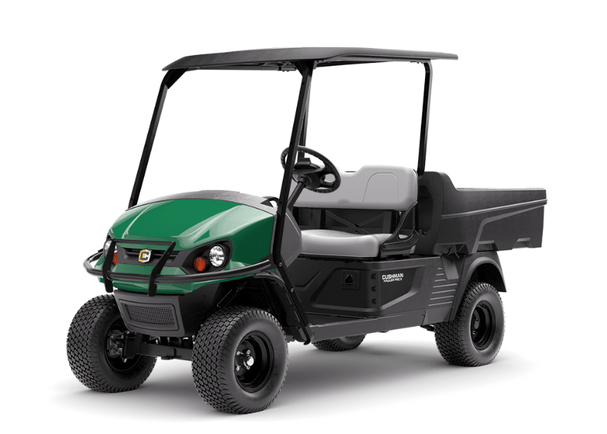 Hauler PRO - X Push the limits of the day with the lifted suspension of the Hauler® PRO - X, exclusively offered in ELiTE® lithium battery technology. - Chief Cart Inc.